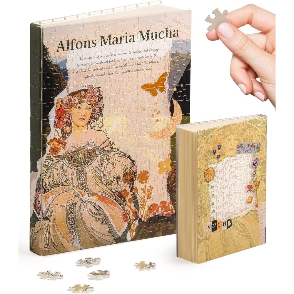 PieceRelax A5 3D Puzzle Journal Alphonse Mucha Reverie Diary 329 Piece Jigsaw
